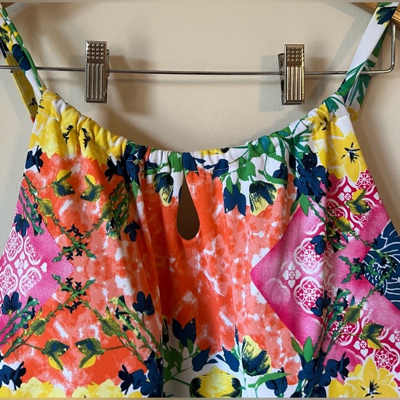 Cacique NWT Swimdress No Wire High Neck Patchwork Adjustable Straps Size 24 - Picture 4 of 15